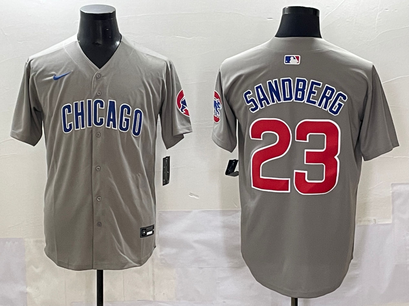 Men Chicago Cubs #23 Sandberg grey MLB Nike 2025 Jersey style 003->chicago cubs->MLB Jersey